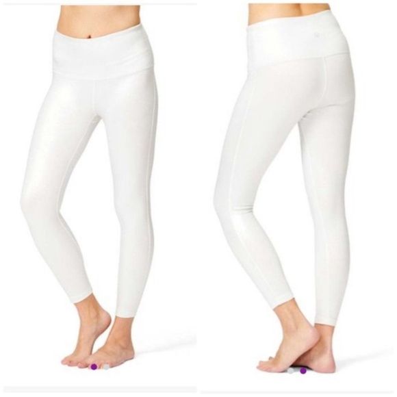 Vogo Athletica Metallic White / Silver Leggings Sz LG